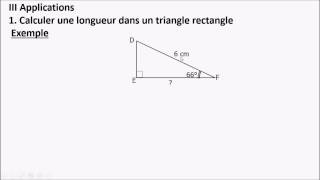 Niveau 4ème : C1 - Définition du cosinus et calcul de longueur