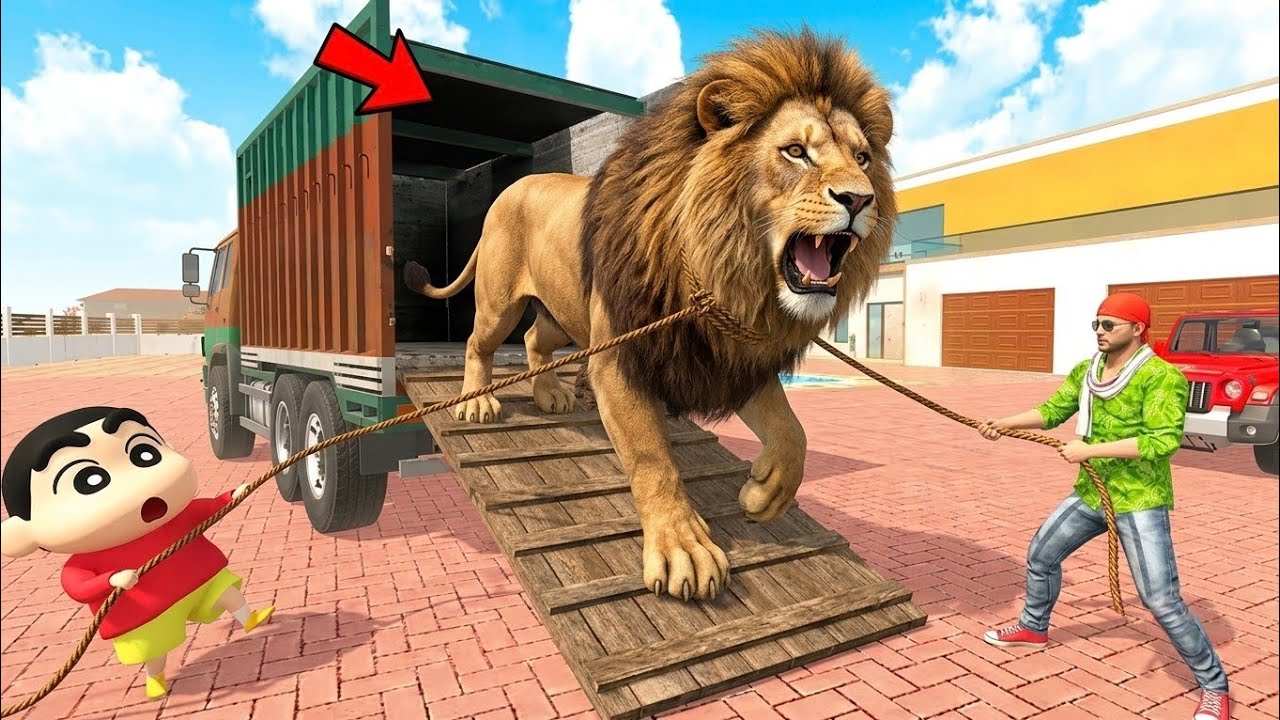 Franklin or Shinchan Brought a Giant Lion 🦁 Home 🤩 Indian Theft