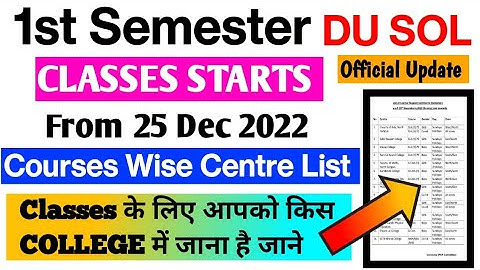 DU SOL 1st Semester Offline Classes Starts 25 Dec 2022 💯 क्या बिना Message वाले College जा सकते है?🤔