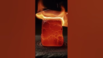 Fiery Knife Slices Through Lava Block | ASMR Fire & Sizzle 🔥FireUp