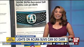 Acura recalls more than 360K SUVs because tail lights can go dark