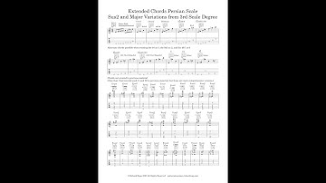 Extended Chords Persian Scale Sus2 and Major Variations from 3rd Scal