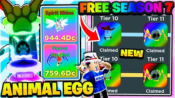 I Got ALL RAINBOW Animal Egg & Free PREMIUM Season 7 Pass Pets In Roblox Clicker Simulator