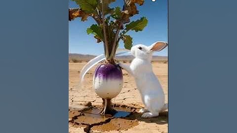 The rabbit saved the turnip plant from drying out by watering it 😭 #ai #tree #save #water