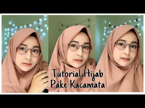 TUTORIAL HIJAB SEGIEMPAT PAKE KACAMATA MENUTUP DADA SIMPEL CUMA 1 MENIT!!