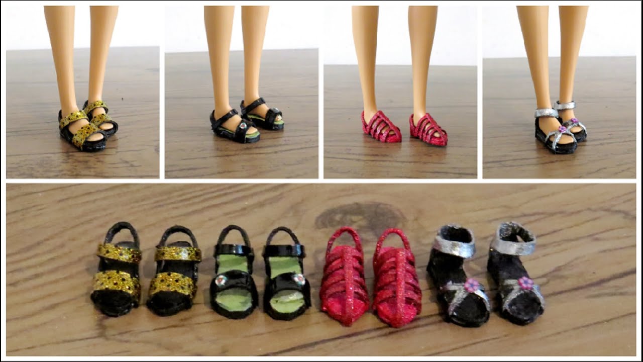 Sandália Baixa para Barbie de pé reto DIY