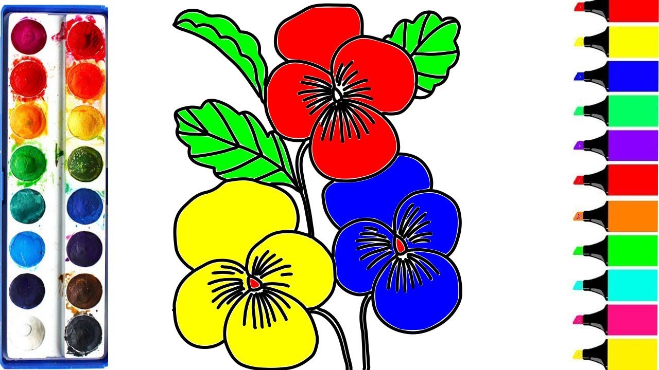 How To Draw a Flower step by step easily!coloring flowers, colouring