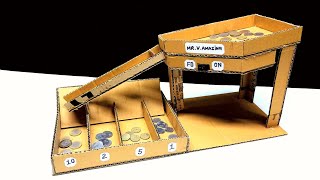 How to make Amazing an Automatic Coin Sorting Machine From Cardboard