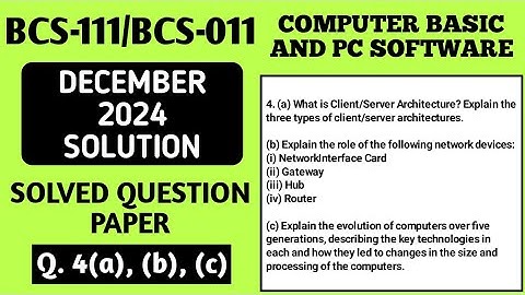 P5- 4(a), (b), (c) | BCS111 Dec 2024 Solution | BCS111 Solved Question Paper | Bcs111 Important