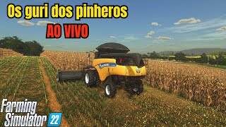 Colhendo  com os guri // Fazenda Pinheiros // Farming simulator 22