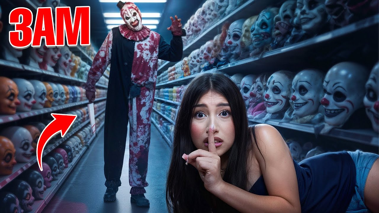 WE SPENT 24 hrs at SPIRIT HALLOWEEN 😱(scary) eslis