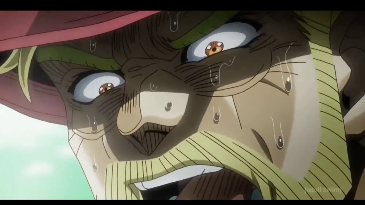 Joseph Joestar struggling with dropping a coin into a full glass for a good 10 minutes