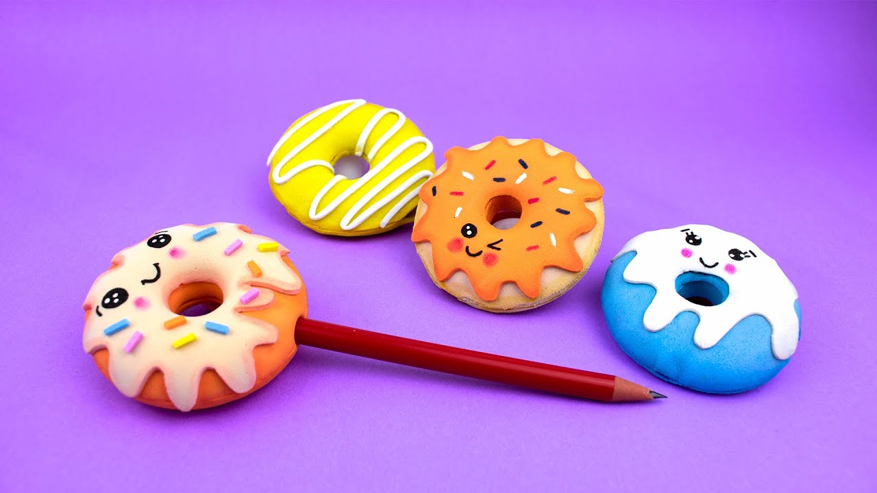 Como fazer ponteira para Lápis tema DONUTS 🍩 DIY voltas as aulas| Ideias fáceis com EVA