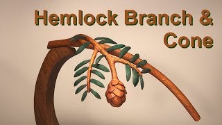 Carving A Hemlock Branch &amp; Cone - Making Habitat For A Chickadee