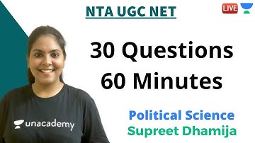 30 Questions under 60 minutes | Political Science | Unacademy Live - NTA UGC NET | Supreet Dhamija