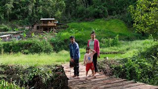 The Process of Building a Wooden Bridge Across the Stream Near the Farm | Family Farm