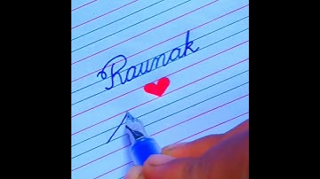 "Raunak ❤️ Srinidhi" Beautiful name in Cursive writing #cursivewriting #love #shorts