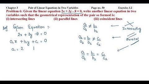 Given the linear equation 2x + 3y - 8 = 0, write another linear equation in two variables such that