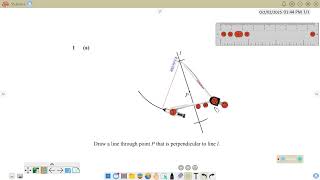 Perpendicular line through a point on a given line, 0580\/f\/m\/32 Q1