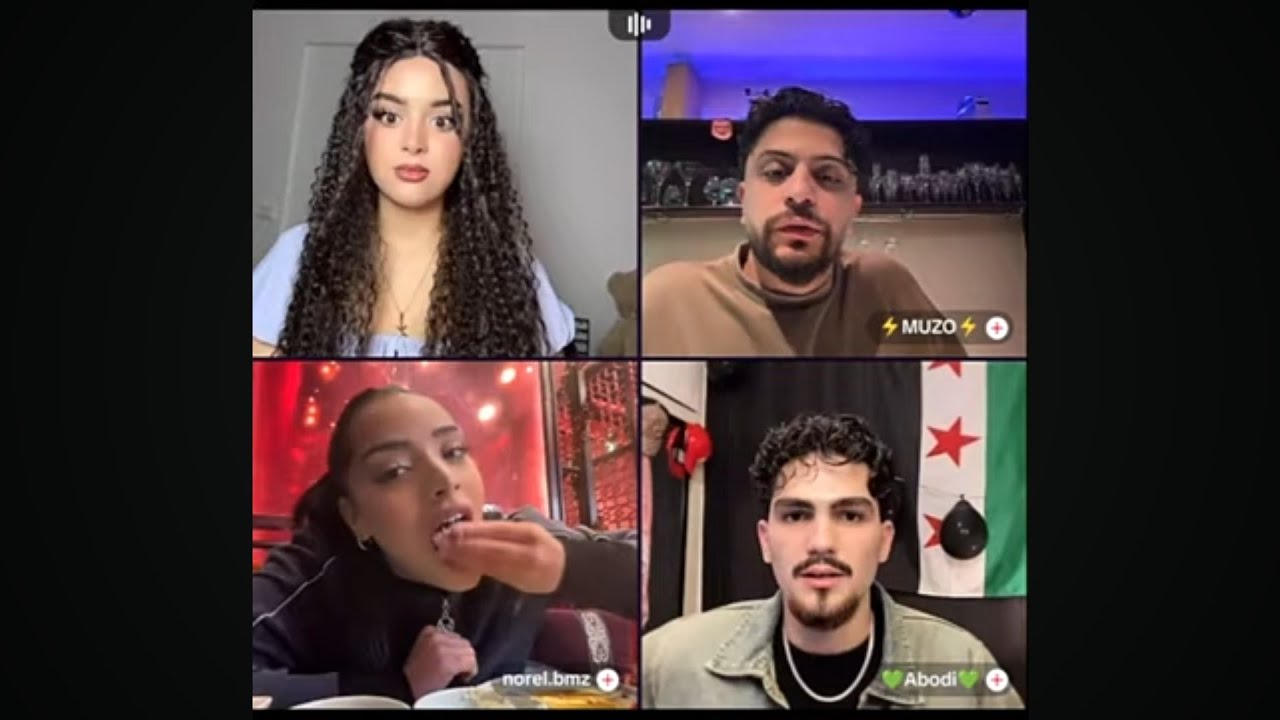 ايناس مع موزو ونوال الجزائرية بالمطعم موزو مصدوم من أكلها رباعي مع عبودي لايف 25/12