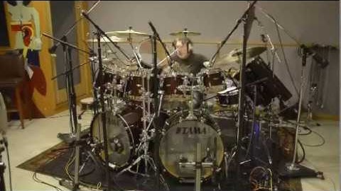 Simon Phillips recording "Atonal Funk Rules"