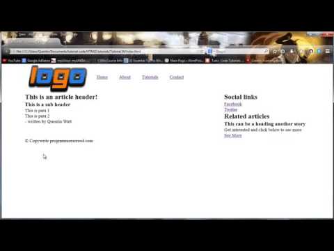 HTML5 and CSS3 beginners tutorial 40   creating a website layout part 7   YouTube 2
