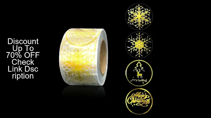 100/500pcs Gold Foil Christmas Stickers 1.5'' snowflake pattern stickers Christmas Gift Decorations