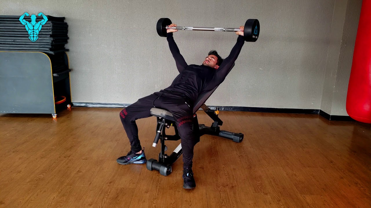 BARBELL EXERCISES - Bench Press - Incline - Wide Grip - YouTube