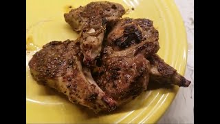 Cast iron lamb chops.  Easy 10 minutes lamb chops