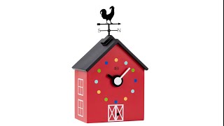 KooKoo RedBarn farm house clock, including 12 farm animals and a rooster