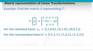 Matrix representation of linear transformation #math