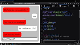 l tried to create AI Chatbot using HTML and it works with JavaScript (Classic AI project)