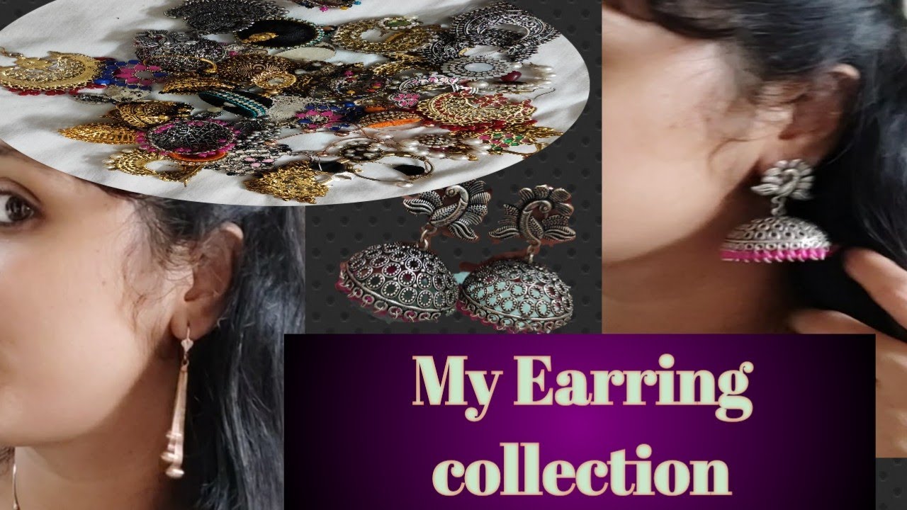 My Earring collectionOxidized EarringsTelugu YouTube