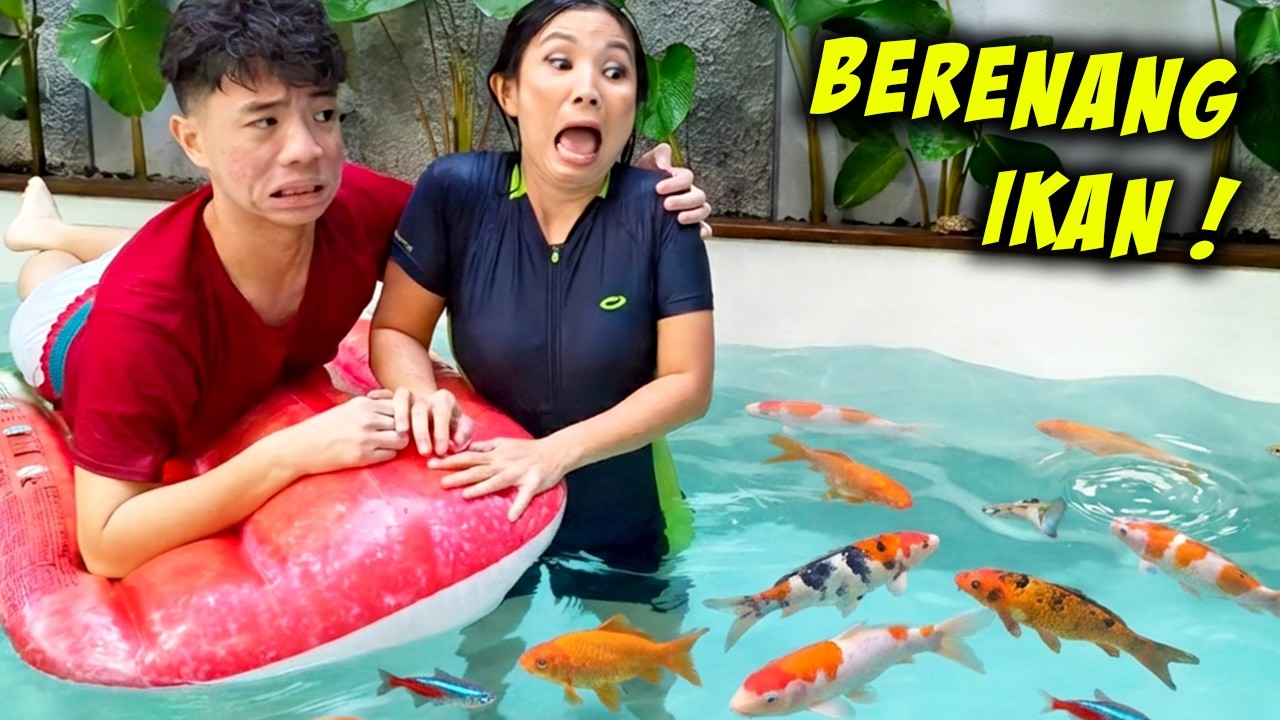 BORONG & BERENANG BARENG IKAN DI KOLAM RENANG RUMAH BARU, TAKUT DIGIGIT !