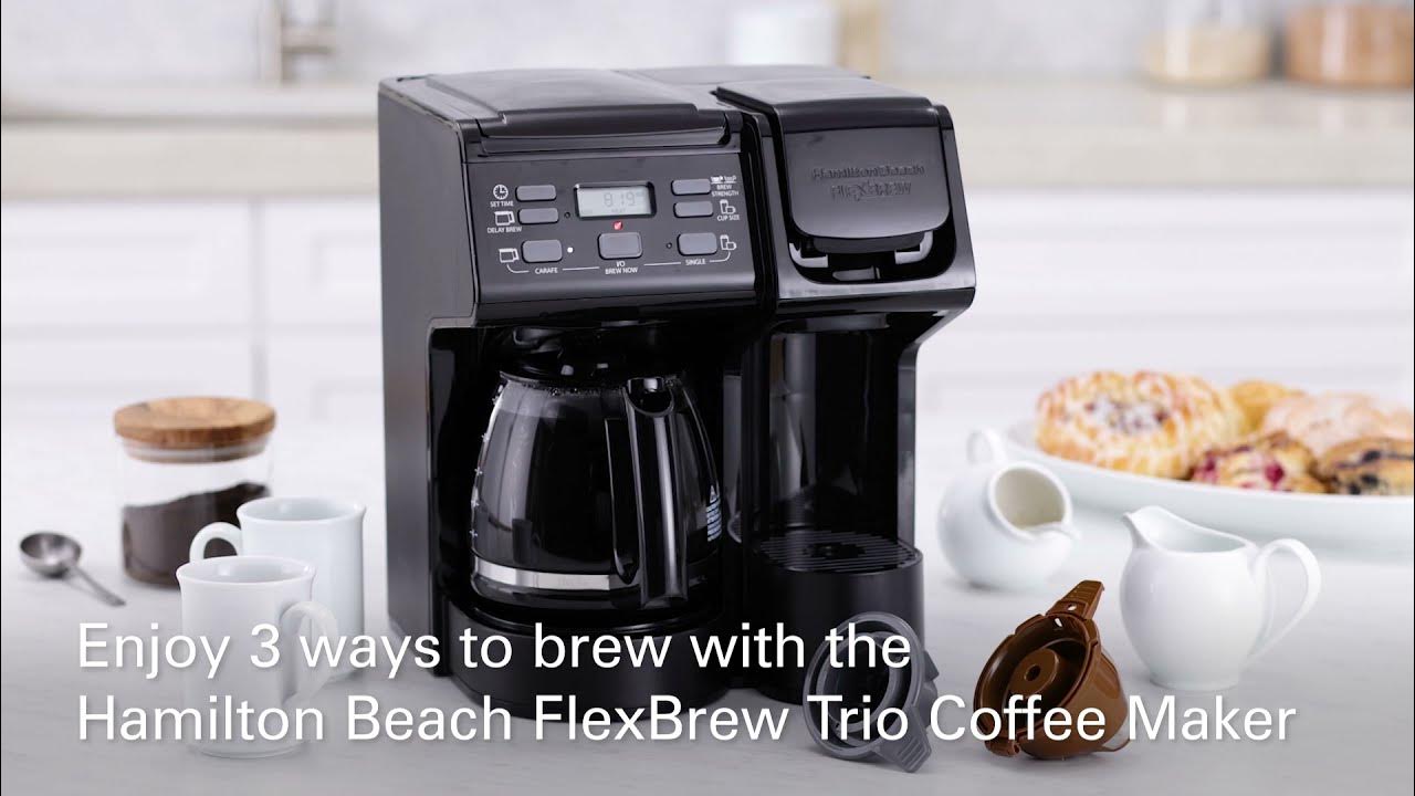 Hamilton Beach FlexBrew Trio Coffee Maker, Single Serve or 12 Cups, Black,  49904 