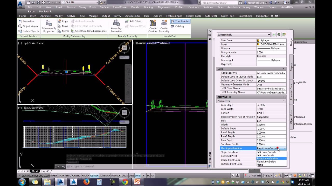 Tutoriales RG - AutoCAD Civil 3D 2014 - 39 - EDICION DE SECCION TIPICA ...