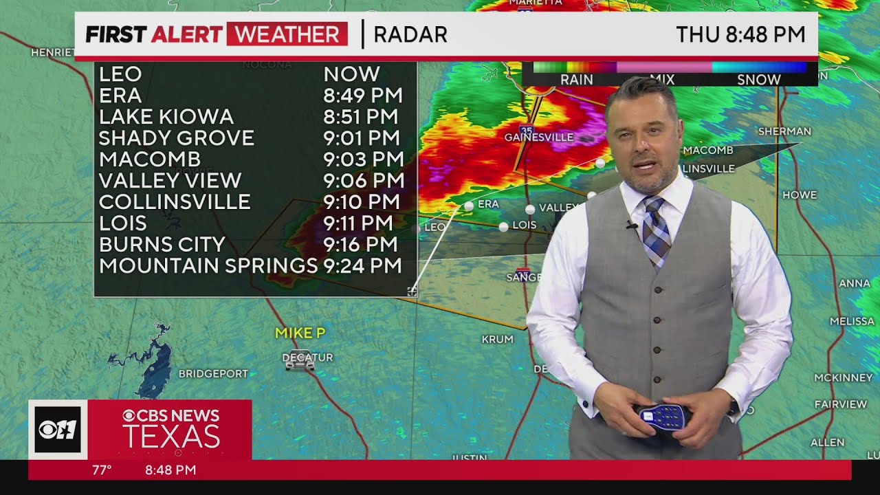 Severe thunderstorm warning issued for parts of North Texas until 9:45 ...