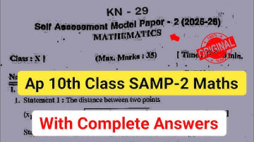Ap 10th class maths fa2 question paper 2025 with answers|10th class Samp 2 mathematics paper 2025