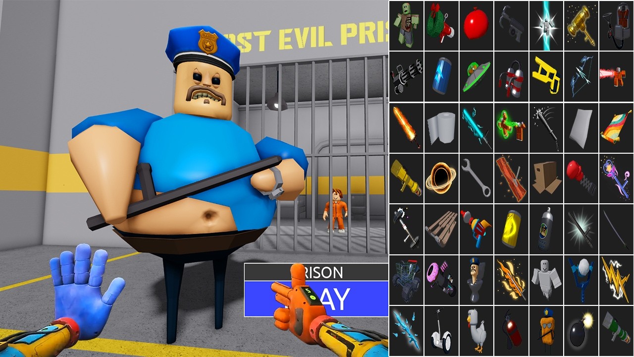 All Items Unlocked BARRY'S PRISON RUN OBBY HARD MODE - Roblox Update All Morphs Full Gameplay
