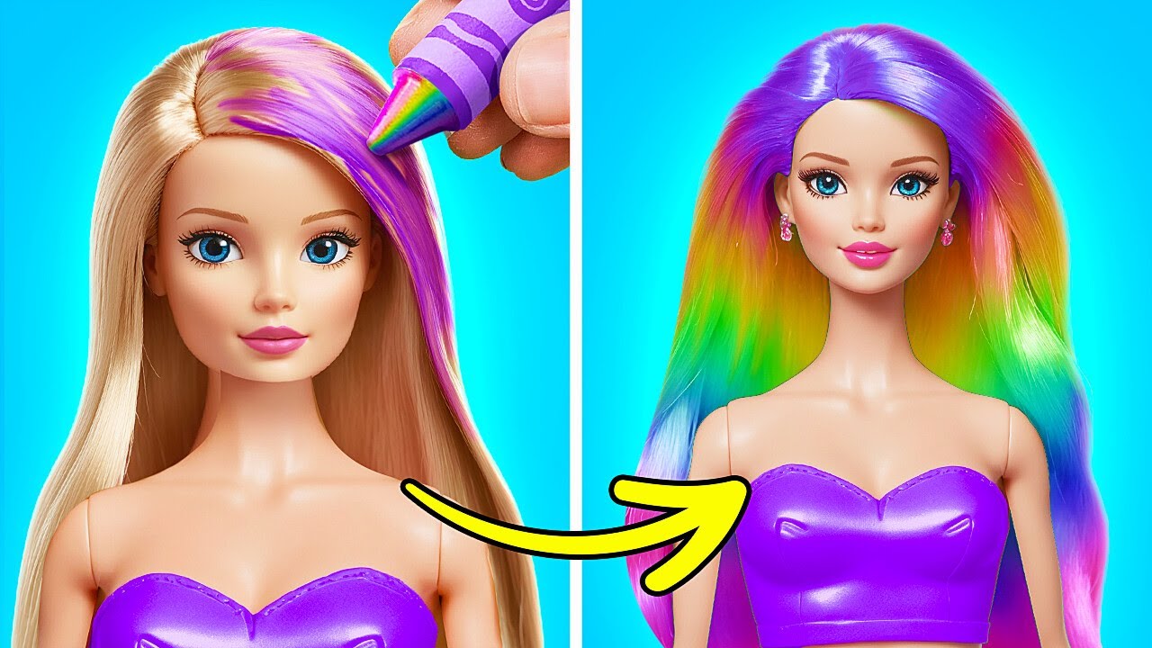 TRUCOS DE CRIANZA 📦 Cambio de Imagen de Barbie desde la Cárcel 😻 ARTE Y MANUALIDADES por 123 GO!