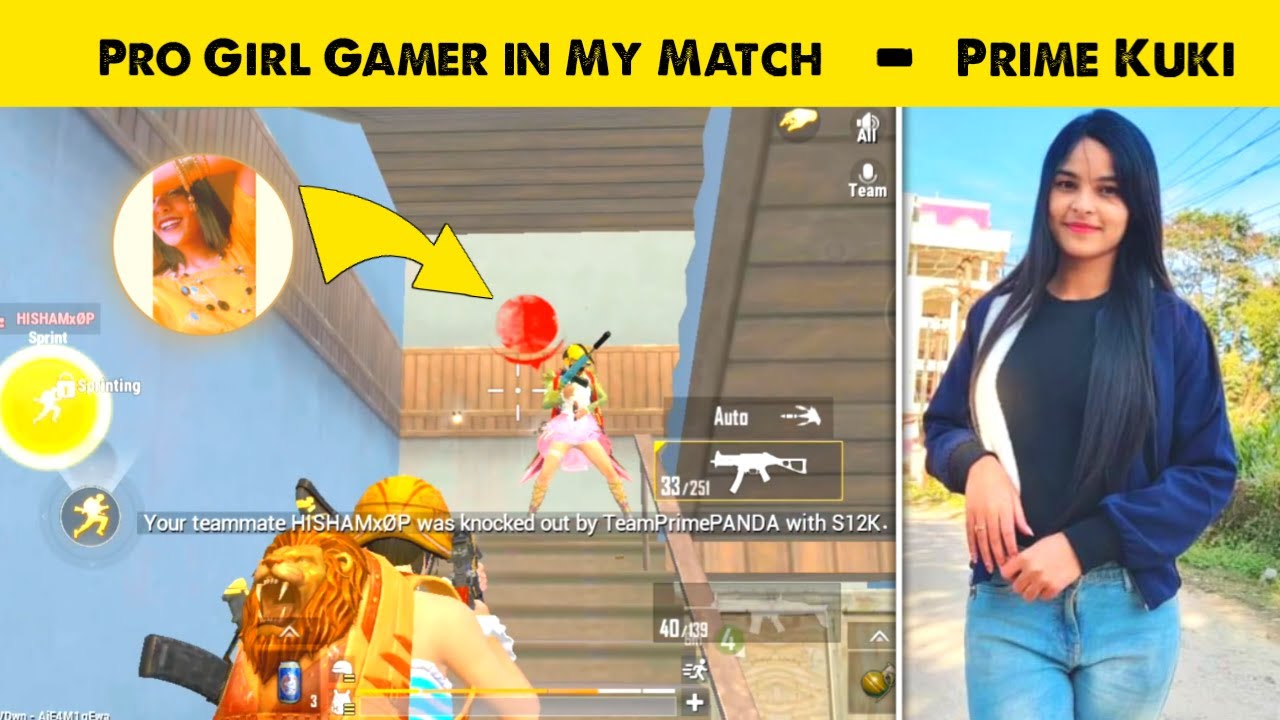 PUBG Mobile Lite Pro Girl Gamer in My Match | Prime Kuki vs LION x GAMING | PUBG LITE LION x GAMING