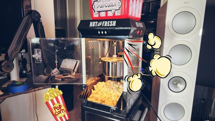 Nostalgia Popcorn Maker Professional Cart, 8 Oz Kettle Makes Up to 32 Cups,  Vintage Movie Theater Popcorn Machine with Three Candy Dispensers and