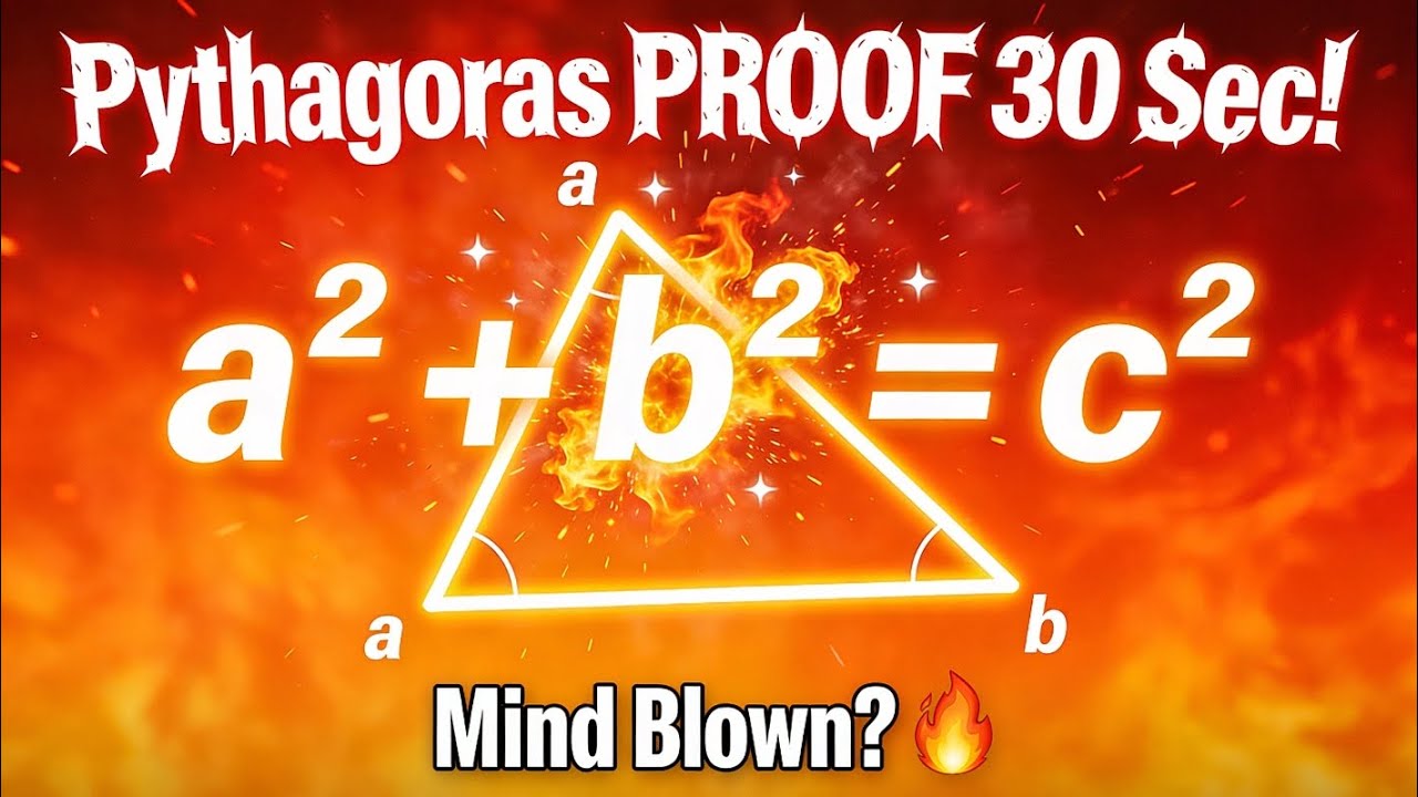 Pythagoras Theorem PROOF in 30 Seconds! 🔥 a² + b² = c²"Why,a² + b² = c²: Quick Visual Proof