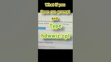 what if we type hdwwiz.cpl in run prompt #akadviceamit #cmd #windows