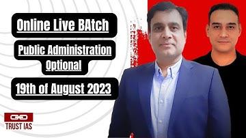 Online Public Administration Optional Classes I UPSC CSE 2024 I Ashish kumar Sir I Trust IAS