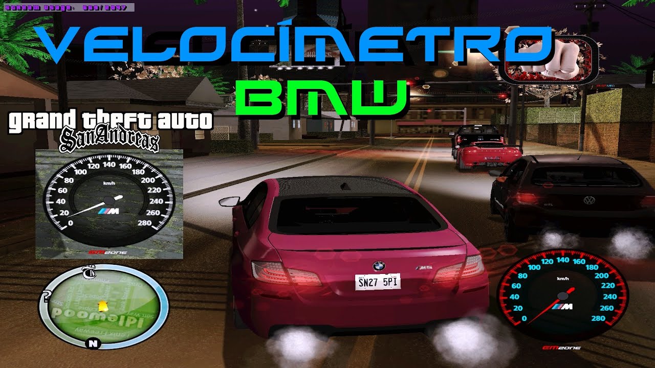 GTA VELOCÍMETRO BMW Speedometer GTA SAN ANDREAS FULL HD 1080p YouTube