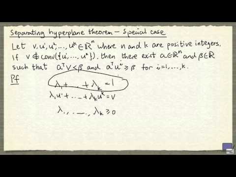 2  Separating hyperplane theorem - special case