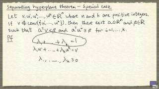2  Separating hyperplane theorem - special case