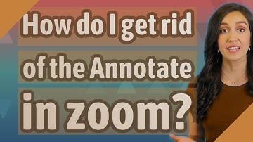 How do I get rid of the Annotate in zoom?