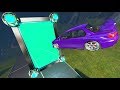 BeamNG.drive - Cars Jumping  Through Gravity Portal